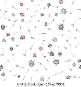 Dark BLUE vector seamless doodle backdrop. Creative illustration in blurred style with leaves. Brand new design for your business.