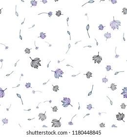 Dark BLUE vector seamless doodle background. A vague abstract illustration with leaves in doodles style. Hand painted design for wrapping, wallpaper.