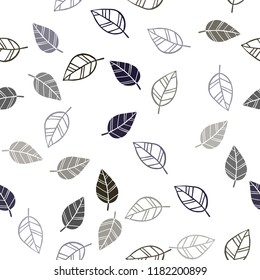 Dark BLUE vector seamless doodle pattern with leaves. Brand new colored illustration in blurry style with leaves. Template for business cards, websites.