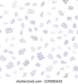 Dark BLUE vector seamless doodle background with leaves, branches. Colorful illustration in doodle style with leaves, branches. Trendy design for wallpaper, fabric makers.