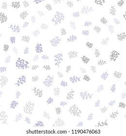 Dark BLUE vector seamless doodle pattern with leaves, branches. Abstract illustration with leaves, branches in doodles style. Pattern for trendy fabric, wallpapers.