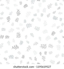 Dark BLUE vector seamless doodle pattern with leaves, branches. Colorful abstract illustration with leaves in doodle style. Template for business cards, websites.