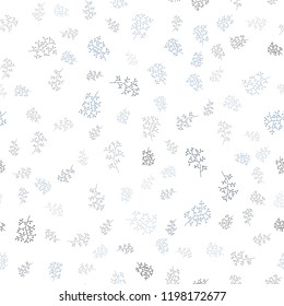 Dark BLUE vector seamless doodle background with leaves, branches. Creative illustration in blurred style with leaves, branches. Pattern for trendy fabric, wallpapers.