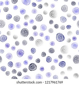 Dark BLUE vector seamless doodle bright pattern. Blurred decorative design in Indian style with flowers. Completely new design for your business.
