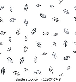Dark BLUE vector seamless doodle pattern with leaves. Blurred decorative design in Indian style with leaves. Design for textile, fabric, wallpapers.