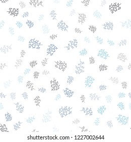 Dark BLUE vector seamless doodle texture with leaves, branches. Creative illustration in blurred style with leaves, branches. Pattern for trendy fabric, wallpapers.