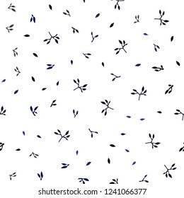 Dark BLUE vector seamless doodle layout with leaves. Decorative illustration with doodles on abstract template. Pattern for trendy fabric, wallpapers.