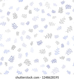 Dark BLUE vector seamless doodle texture with leaves, branches. An elegant bright illustration with leaves and branches. Trendy design for wallpaper, fabric makers.