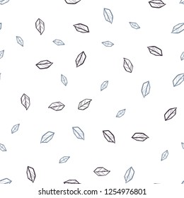 Dark BLUE vector seamless doodle background with leaves. leaves on blurred abstract background with gradient. Pattern for trendy fabric, wallpapers.