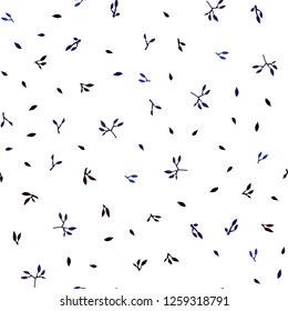 Dark BLUE vector seamless doodle pattern with leaves. Decorative illustration with doodles on abstract template. Trendy design for wallpaper, fabric makers.