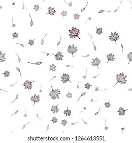 Dark BLUE vector seamless doodle layout. Doodle illustration of leaves in Origami style with gradient. Pattern for coloring books and pages for kids.