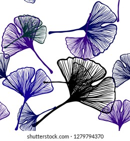 Dark Blue vector seamless doodle backdrop with leaves. New colorful illustration in doodle style with leaves. Design for textile, fabric, wallpapers.