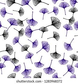 Dark BLUE vector seamless doodle pattern with leaves. Modern geometrical abstract illustration with leaves. Pattern for trendy fabric, wallpapers.