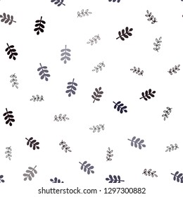 Dark BLUE vector seamless doodle pattern with leaves. Blurred decorative design in Indian style with leaves. Design for textile, fabric, wallpapers.
