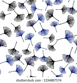 Dark BLUE vector seamless doodle layout with leaves. Brand new colored illustration in blurry style with leaves. Design for wallpaper, fabric makers.