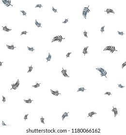 Dark BLUE vector seamless elegant background with leaves. Brand new colored illustration in blurry style with leaves. Design for textile, fabric, wallpapers.