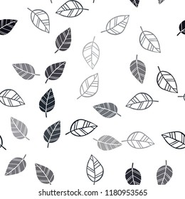 Dark BLUE vector seamless elegant template with leaves. Colorful abstract illustration with leaves in doodle style. Pattern for design of fabric, wallpapers.