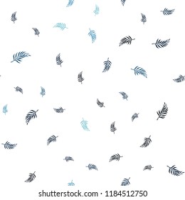 Dark BLUE vector seamless elegant background with leaves. An elegant bright illustration with leaves in Natural style. Pattern for design of window blinds, curtains.