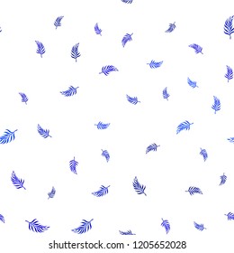 Dark BLUE vector seamless elegant background with leaves. An elegant bright illustration with leaves in Natural style. Design for textile, fabric, wallpapers.
