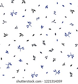 Dark BLUE vector seamless elegant background with leaves. Doodle illustration of leaves in Origami style with gradient. Trendy design for wallpaper, fabric makers.