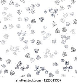 Dark BLUE vector seamless elegant pattern with leaves. Doodle illustration of leaves in Origami style with gradient. Template for business cards, websites.