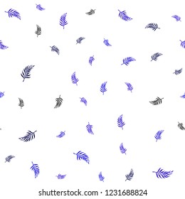Dark BLUE vector seamless elegant template with leaves. Blurred decorative design in Indian style with leaves. Pattern for design of fabric, wallpapers.
