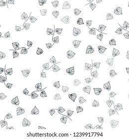 Dark BLUE vector seamless elegant wallpaper with leaves. New colorful illustration in doodle style with leaves. Pattern for design of window blinds, curtains.