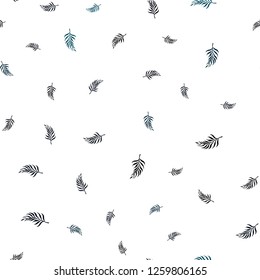 Dark BLUE vector seamless elegant pattern with leaves. Doodle illustration of leaves in Origami style with gradient. Pattern for design of window blinds, curtains.