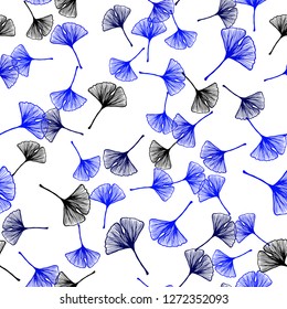 Dark BLUE vector seamless elegant pattern with leaves. Creative illustration in blurred style with leaves. Design for wallpaper, fabric makers.