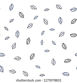 Dark BLUE vector seamless elegant pattern with leaves. Brand new colored illustration in blurry style with leaves. Texture for window blinds, curtains.