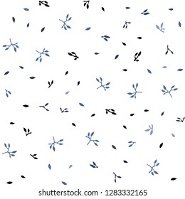 Dark BLUE vector seamless elegant template with leaves. Brand new colored illustration in blurry style with leaves. Pattern for design of fabric, wallpapers.