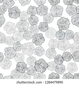 Dark BLUE vector seamless elegant background with flowers. An elegant bright illustration with flowers. Texture for window blinds, curtains.