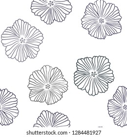Dark BLUE vector seamless elegant background with flowers. Shining colored illustration with flowers. Design for textile, fabric, wallpapers.