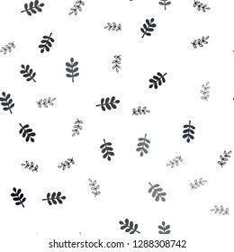 Dark BLUE vector seamless elegant pattern with leaves. leaves on elegant natural pattern with gradient. Template for business cards, websites.