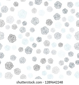 Dark BLUE vector seamless elegant template with flowers. Glitter abstract illustration with flowers. Template for business cards, websites.