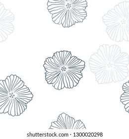 Dunkle BLAU Vektor nahtlose elegante Vorlage mit Blumen. Doodle-Illustration von Blumen im Origami-Stil. Muster für das Design der Stoffe, Tapeten.