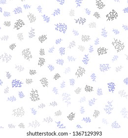 Dark BLUE vector seamless elegant wallpaper with leaves, branches. Leaves, branches in natural style on white background. Design for textile, fabric, wallpapers.
