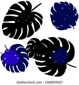 Dark BLUE vector seamless elegant template with leaves. Modern geometrical abstract illustration with leaves. Template for business cards, websites.
