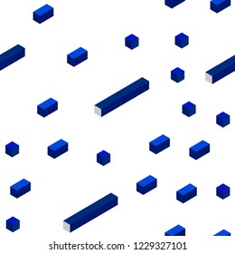Dark BLUE vector seamless, isometric backdrop with rhombus. Abstract gradient illustration with rectangles. Design for wallpaper, fabric makers.