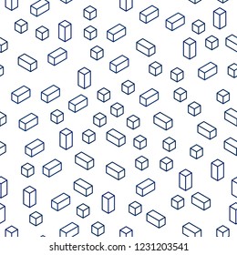 Dark BLUE vector seamless, isometric backdrop with rhombus. Illustration with set of colorful rectangles. Design for textile, fabric, wallpapers.