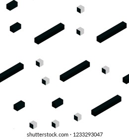 Dark BLUE vector seamless, isometric backdrop with rhombus. Modern abstract illustration with colorful rectangles. Texture for window blinds, curtains.
