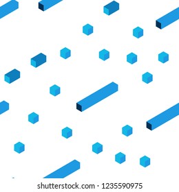 Dark BLUE vector seamless, isometric background with rectangles. Abstract gradient illustration with rectangles. Design for wallpaper, fabric makers.
