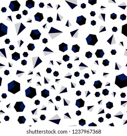 Dark BLUE vector seamless, isometric backdrop with lines, rhombus. Lines, rhombus with colorful gradient. Texture for window blinds, curtains.