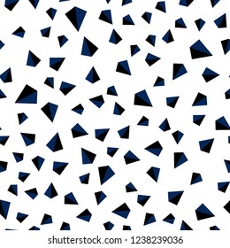 Dark BLUE vector seamless, isometric backdrop with lines, triangles. Triangles on abstract background with colorful gradient. Template for business cards, websites.