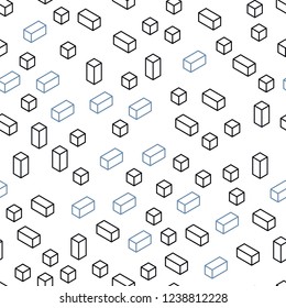 Dark BLUE vector seamless, isometric cover in polygonal style. Beautiful illustration with rectangles and squares. Template for business cards, websites.