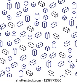 Dark BLUE vector seamless, isometric layout with lines, rectangles. Abstract gradient illustration with rectangles. Design for wallpaper, fabric makers.