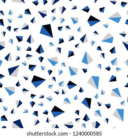 Dark BLUE vector seamless, isometric template with crystals, triangles. Modern abstract illustration with colorful triangles. Template for business cards, websites.