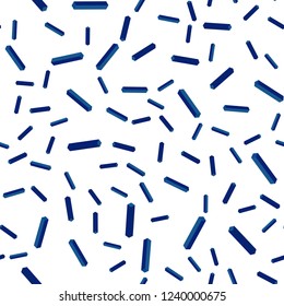 Dark BLUE vector seamless, isometric template with repeated sticks. Shining colored illustration with sharp stripes. Template for business cards, websites.