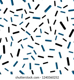 Dark BLUE vector seamless, isometric layout with flat lines. Colorful shining illustration with lines on abstract template. Pattern for design of fabric, wallpapers.