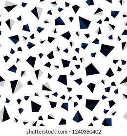 Dark BLUE vector seamless, isometric layout with lines, triangles. Glitter abstract illustration with triangular shapes. Design for wallpaper, fabric makers.